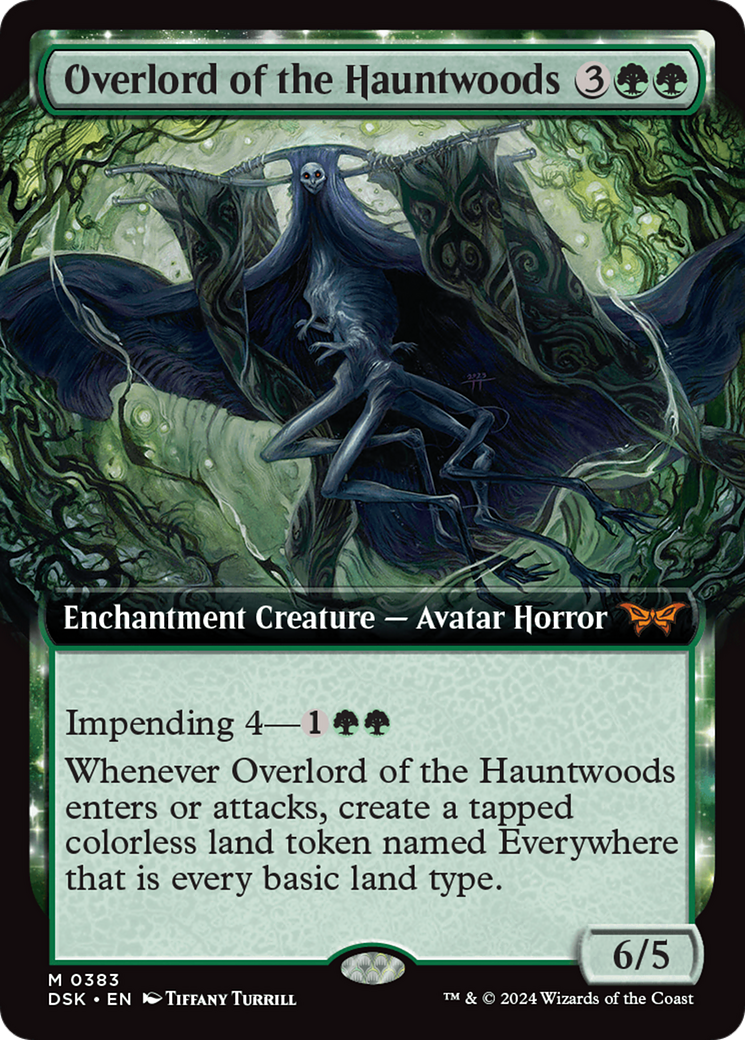 Image of Overlord of the Hauntwoods (Extended Art) (DSK-383) - Duskmourn: House of Horror: (Extended Art, enchantment) Foil