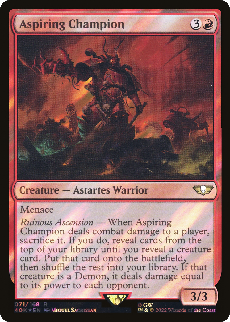 Image of Aspiring Champion (Surge Foil) (40K-071) - Warhammer 40,000 Commander Foil