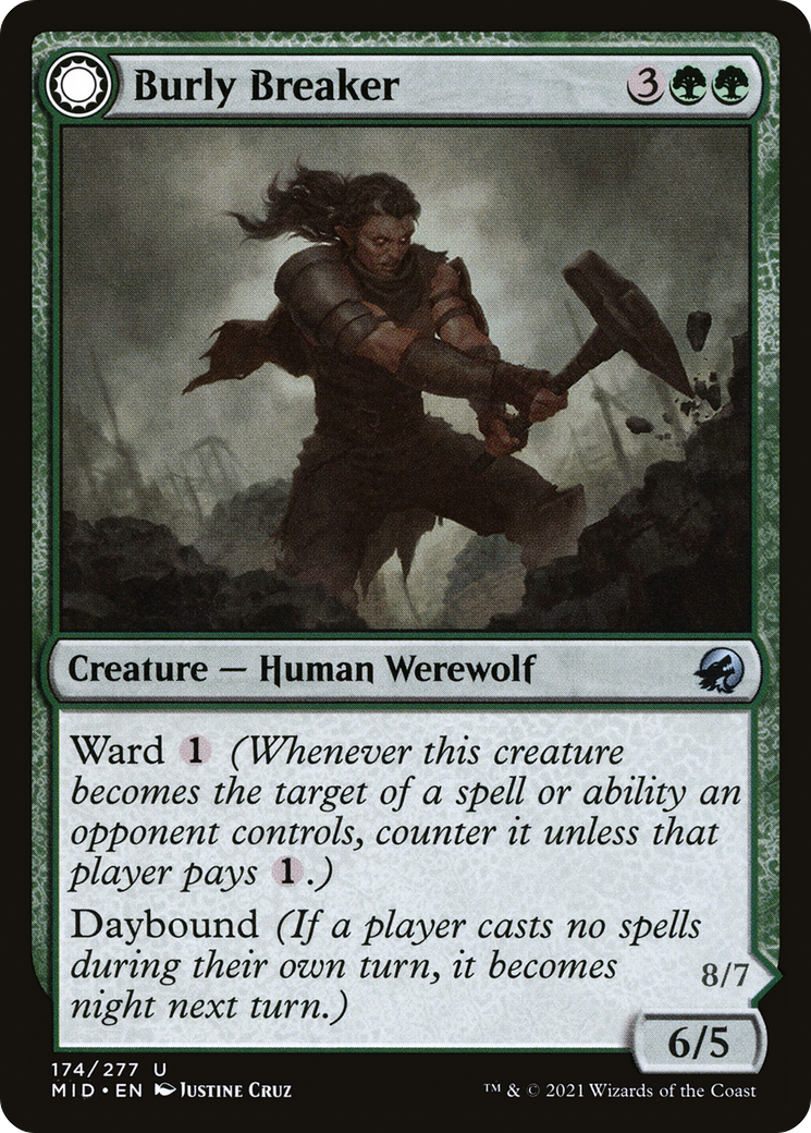 Image of Burly Breaker (MID-174) - Innistrad: Midnight Hunt: (Double Faced Transform) Foil