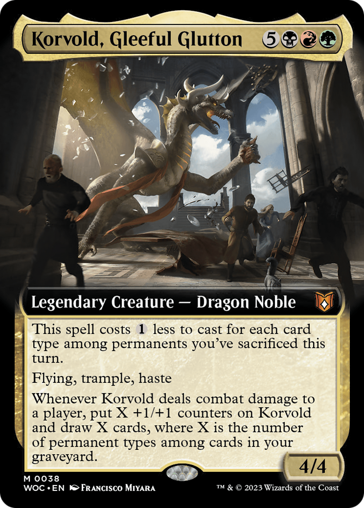 Image of Korvold, Gleeful Glutton (Extended Art) (WOC-038) - Wilds of Eldraine Commander: (Extended Art) Foil