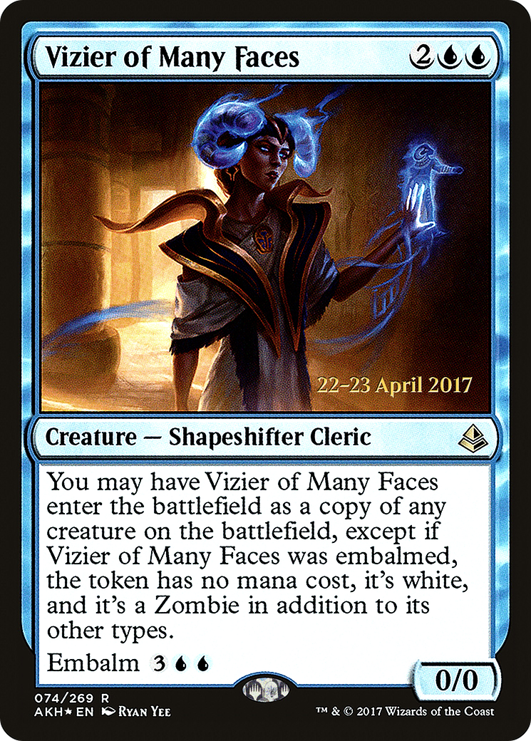 Image of Vizier of Many Faces (PRE-074) - Amonkhet Promos Foil