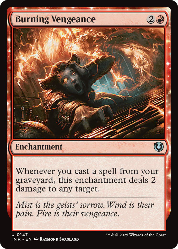 Image of Burning Vengeance (INR-147) - Innistrad Remastered: (enchantment) Foil