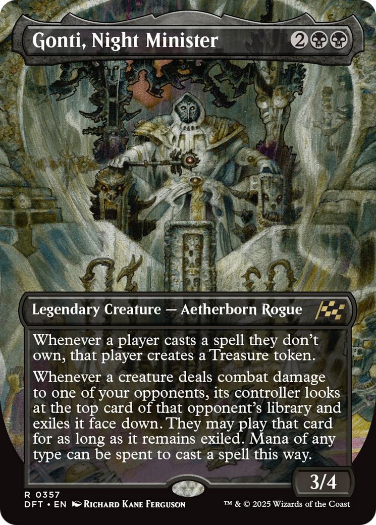 Image of Gonti, Night Minister (Borderless) (DFT-357) - Aetherdrift (Borderless) Foil
