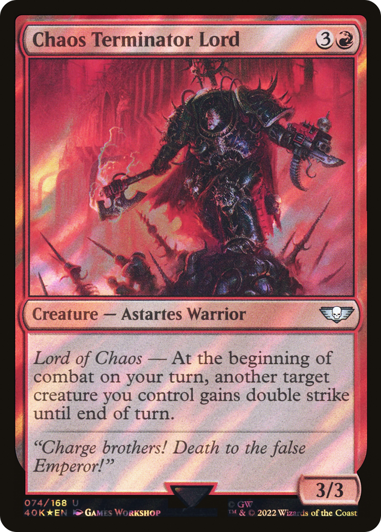 Image of Chaos Terminator Lord (Surge Foil) (40K-074) - Warhammer 40,000 Commander Foil