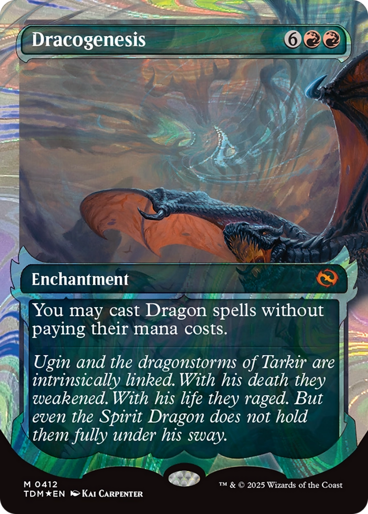 Image of Dracogenesis (0412) (Showcase) (Halo Foil) (TDM-412) - Tarkir: Dragonstorm: (Showcase, enchantment) Foil