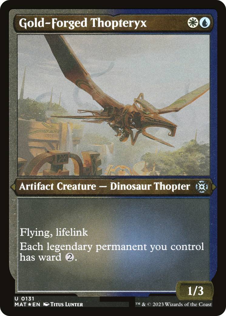 Image of Gold-Forged Thopteryx (MAT-131) - March of the Machine: The Aftermath Etched Foil