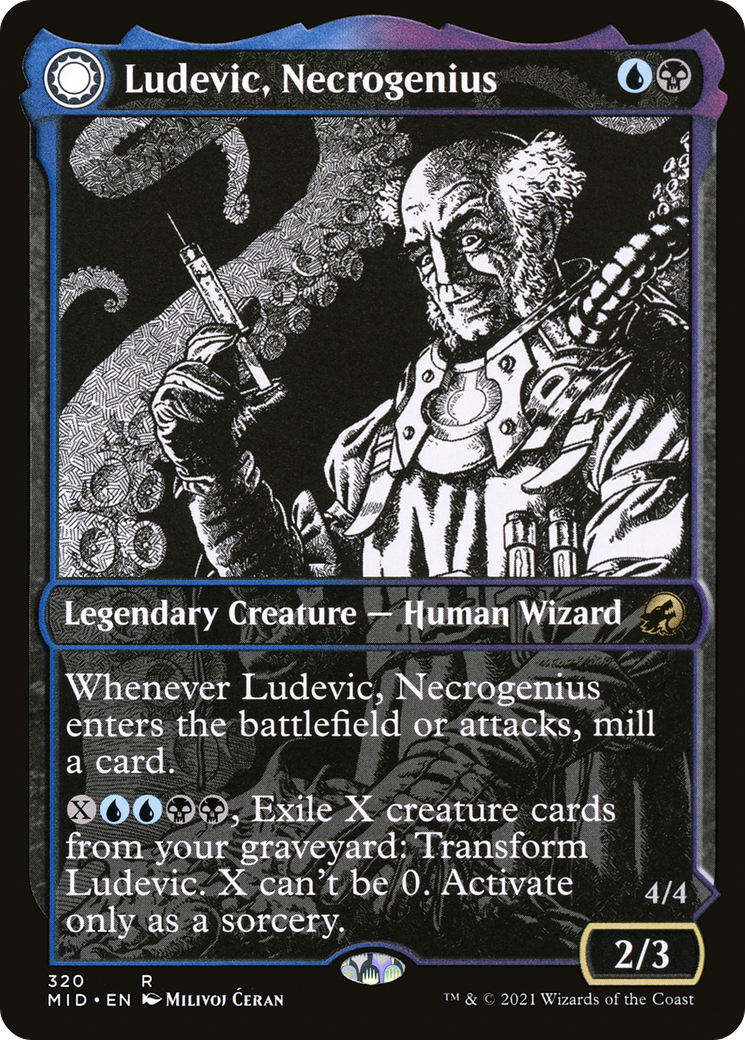 Image of Ludevic, Necrogenius (Showcase) (MID-320) - Innistrad: Midnight Hunt: (Showcase, Double Faced Transform) Foil