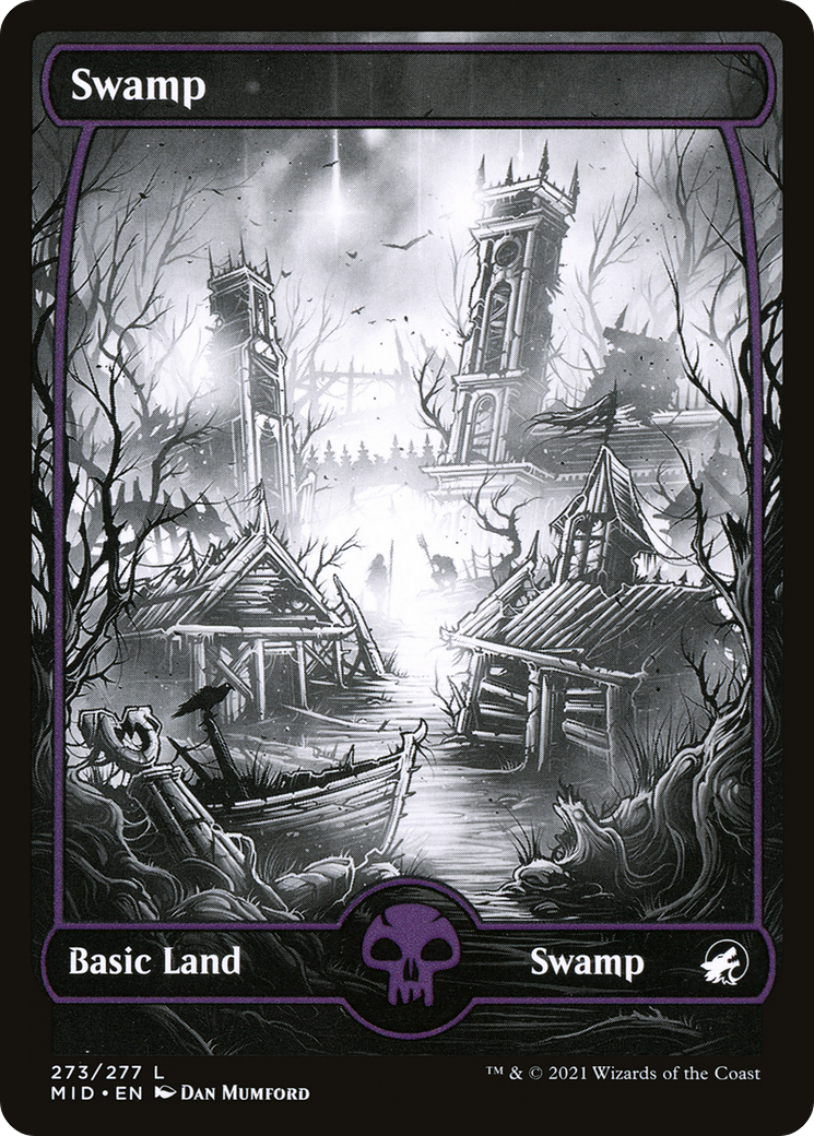 Image of Swamp (273) (MID-273) - Innistrad: Midnight Hunt: (Full Art, Showcase)