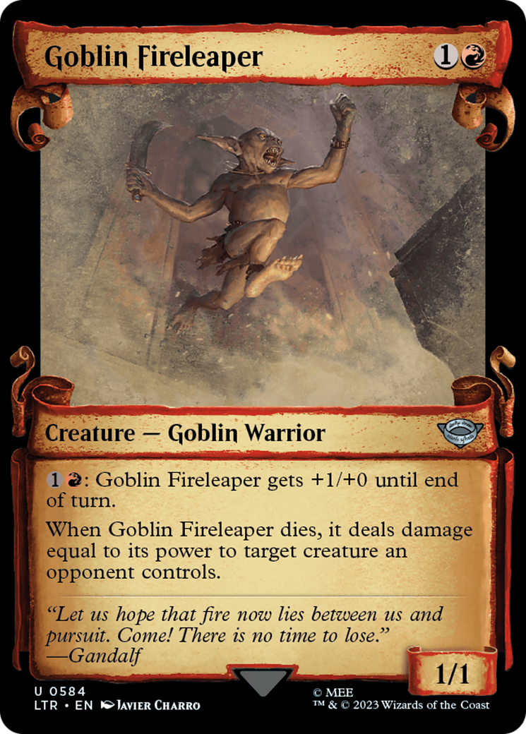 Image of Goblin Fireleaper (Showcase Scrolls) (LTR-584) - The Lord of the Rings: Tales of Middle-earth: (Showcase) Foil