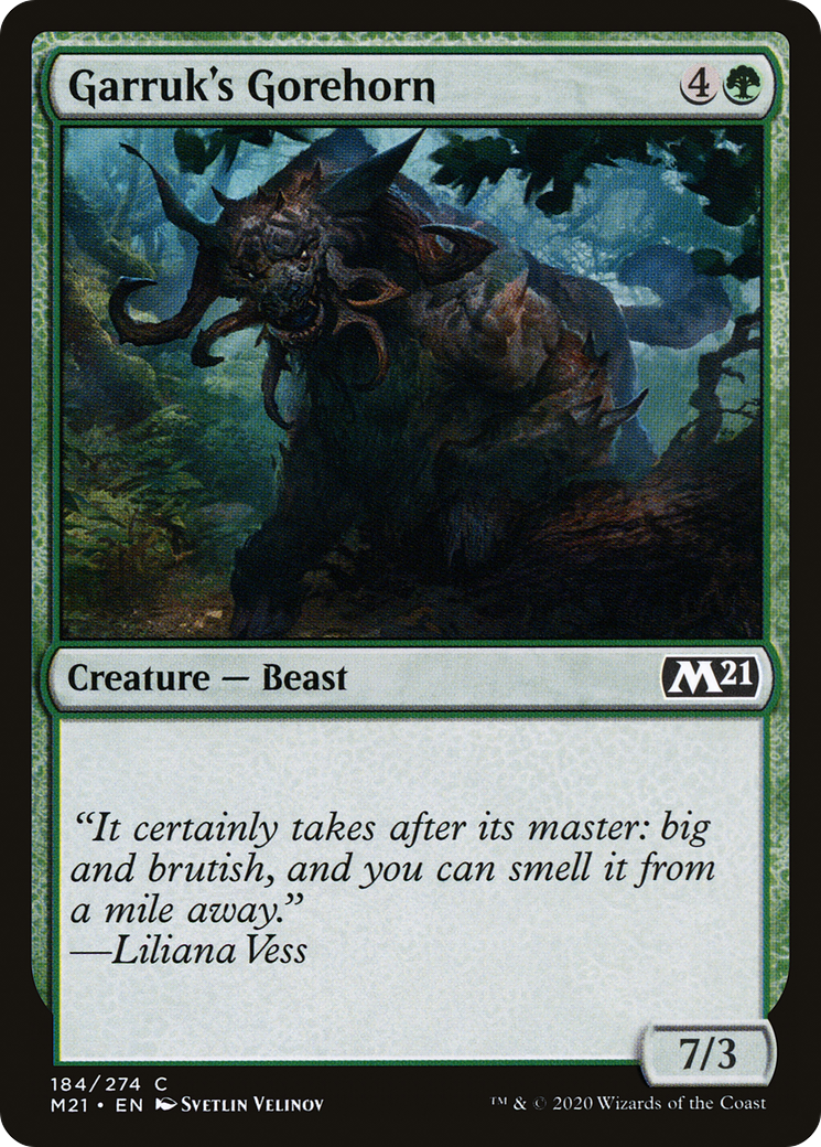 Image of Garruk's Gorehorn (M21-184) - Core Set 2021 Foil