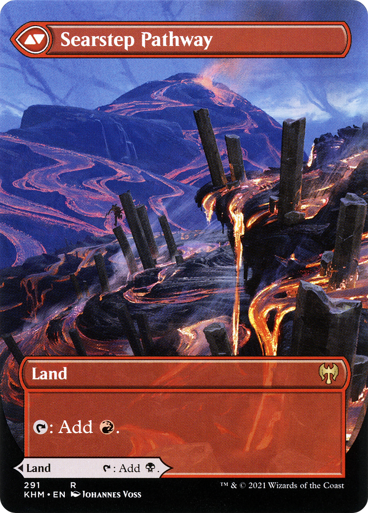 Image of Blightstep Pathway (Borderless) (KHM-291) - Kaldheim: (Showcase) (Borderless) Foil