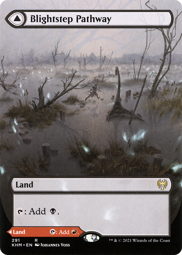 Image of Blightstep Pathway (Borderless) (KHM-291) - Kaldheim: (Showcase) (Borderless)