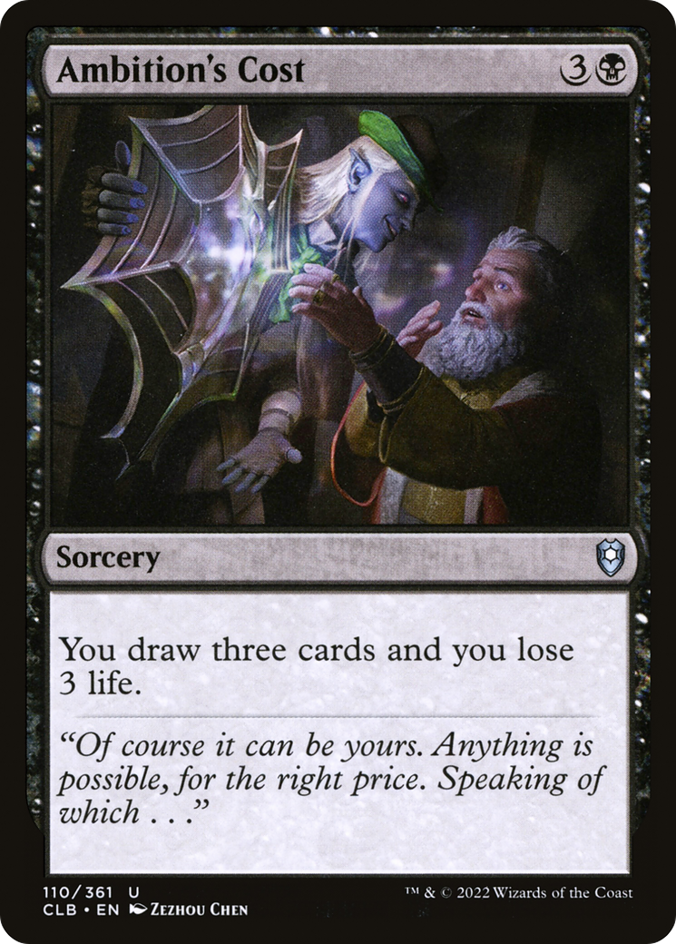 Image of Ambition's Cost (CLB-110) - Commander Legends: Battle for Baldur's Gate Foil