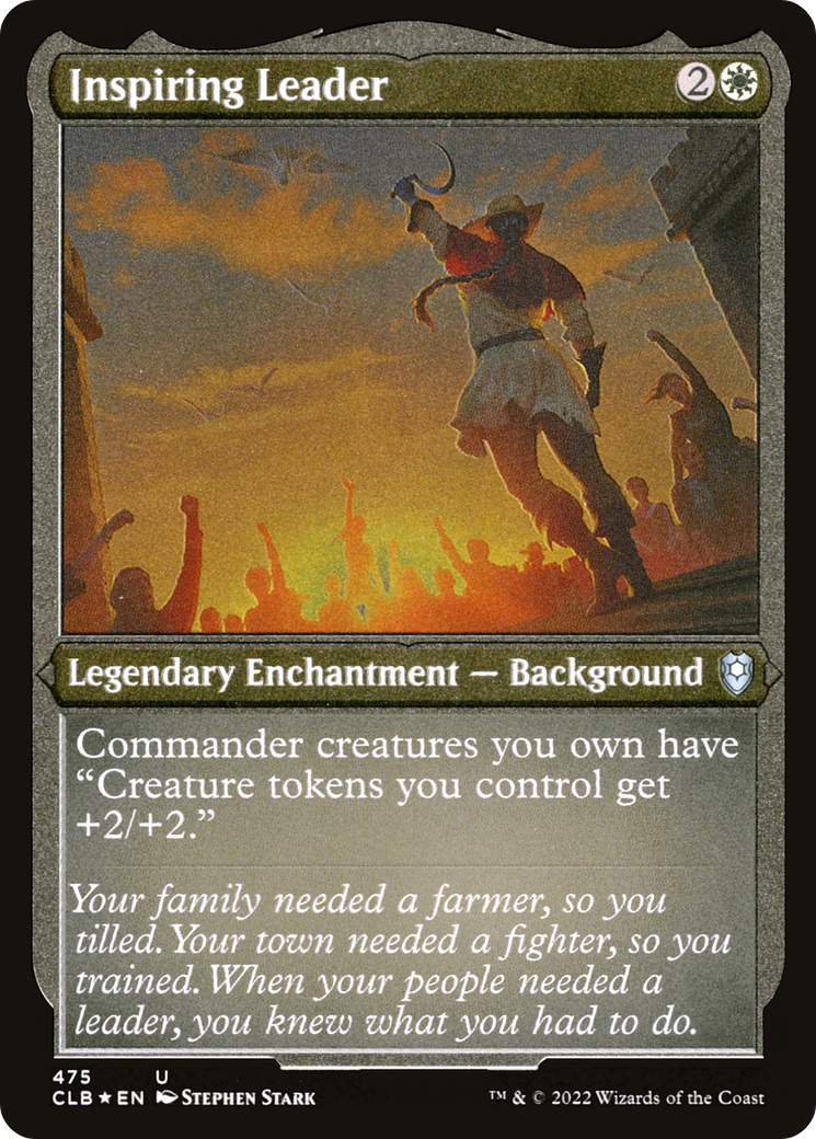 Image of Inspiring Leader (CLB-475) - Commander Legends: Battle for Baldur's Gate Etched Foil