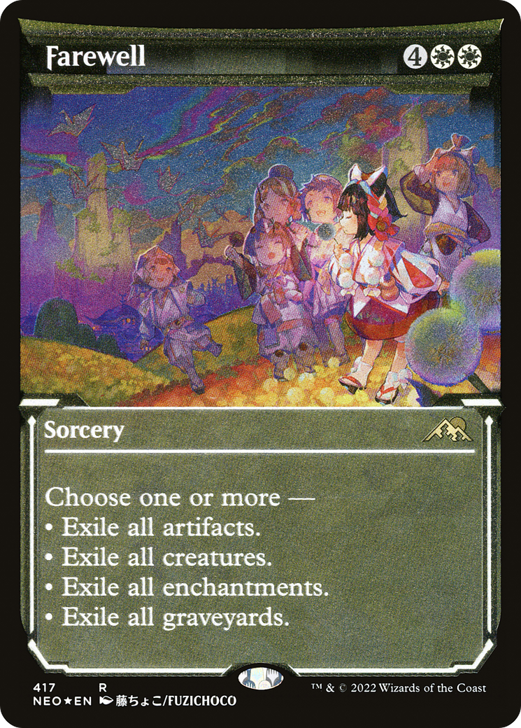 Image of Farewell (NEO-417) - Kamigawa: Neon Dynasty: (Showcase) Etched Foil