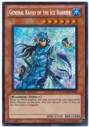 Image of General Raiho of the Ice Barrier (HA04-EN025) - Hidden Arsenal 4 Unlimited