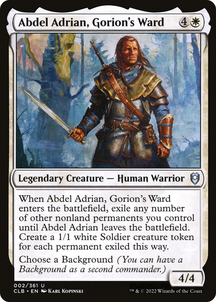 Image of Abdel Adrian, Gorion's Ward (CLB-002) - Commander Legends: Battle for Baldur's Gate