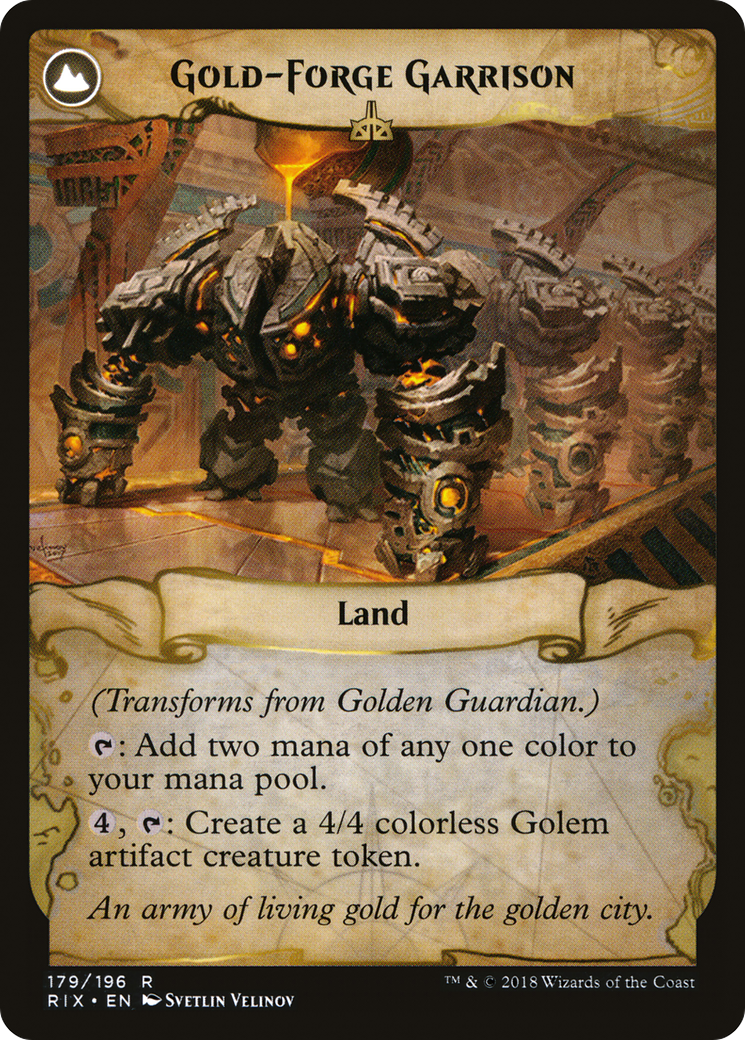 Image of Golden Guardian (RIX-179) - Rivals of Ixalan: (compasslanddfc) Foil