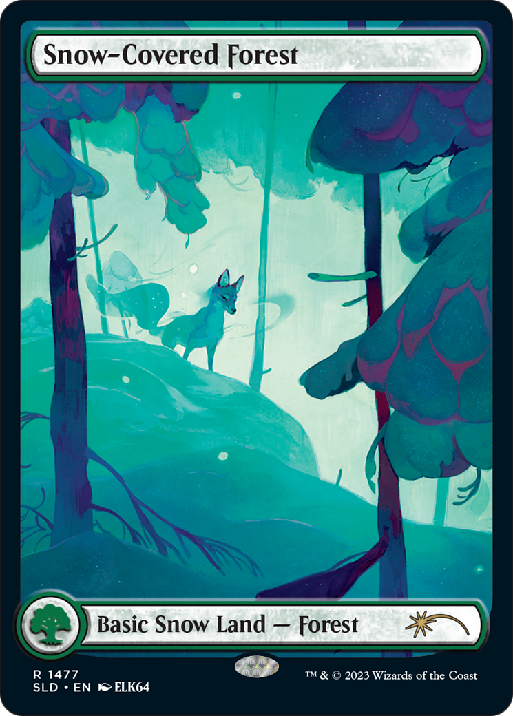 Image of Snow-Covered Forest (1477) (SLD-1477) - Secret Lair Drop: (Full Art)