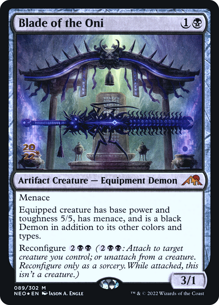 Image of Blade of the Oni (PRE-89S) - Kamigawa: Neon Dynasty Promos Foil