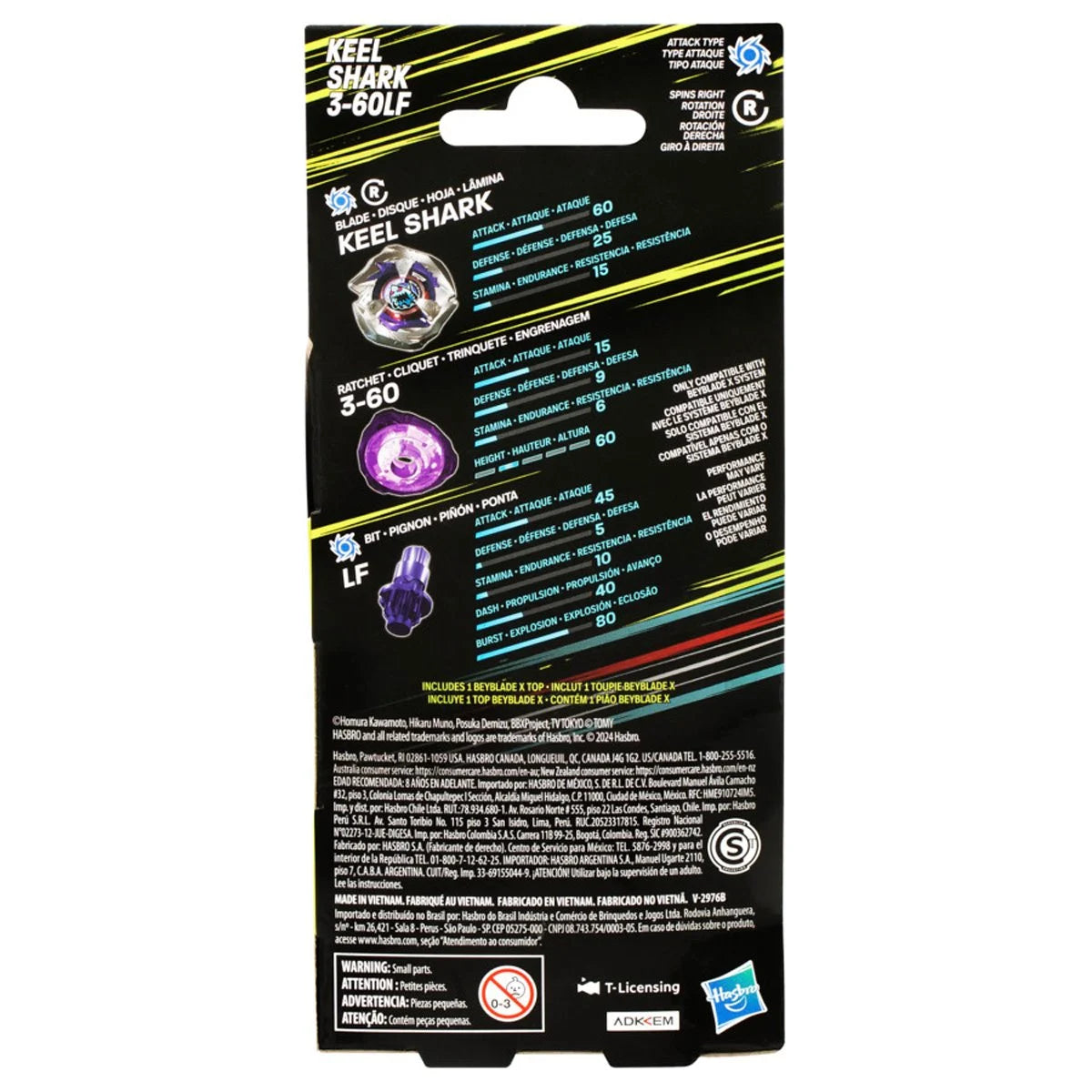 Image of Beyblade X Keel Shark 3-60LF Booster Pack Set with Attack Type Right-Spinning Top