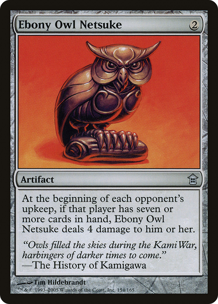 Image of Ebony Owl Netsuke (SOK-154) - Saviors of Kamigawa Foil