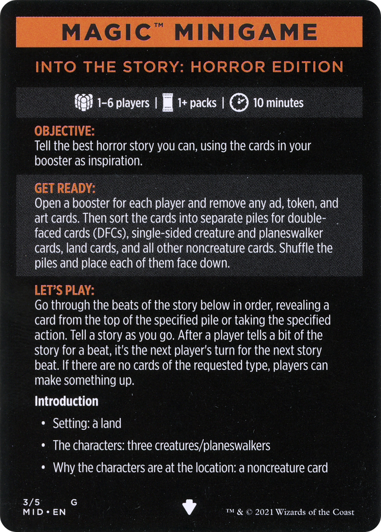 Image of Into the Story: Horror Edition // Into the Story (cont'd) (MMID-003) - Innistrad: Midnight Hunt Minigames