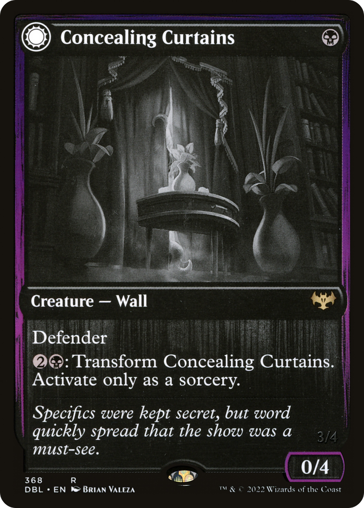 Image of Concealing Curtains (DBL-368) - Innistrad: Double Feature: (Double Faced Transform) Foil