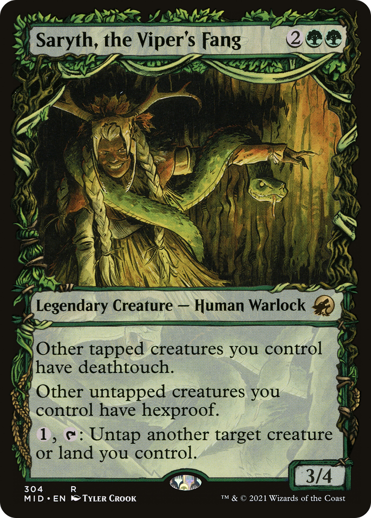 Image of Saryth, the Viper's Fang (Showcase) (MID-304) - Innistrad: Midnight Hunt: (Showcase) Foil