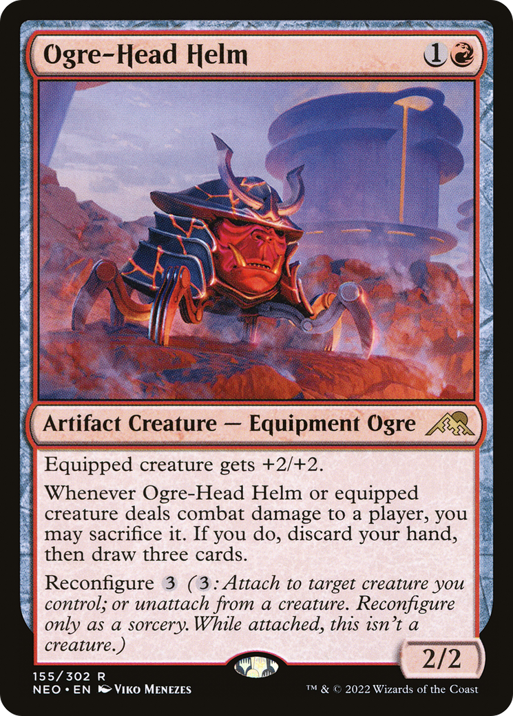 Image of Ogre-Head Helm (NEO-155) - Kamigawa: Neon Dynasty Foil