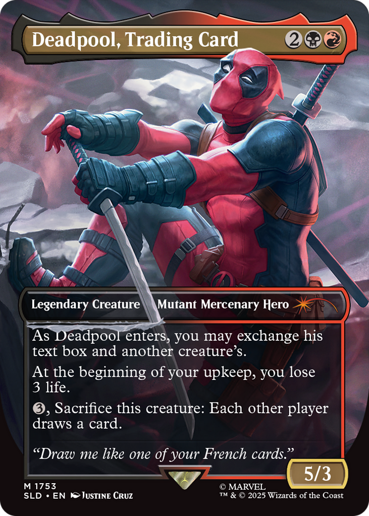 Image of Deadpool, Trading Card (SLD-1753) - Secret Lair Drop (Borderless)