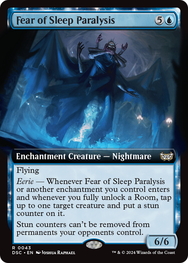 Image of Fear of Sleep Paralysis (Extended Art) (DSC-043) - Duskmourn: House of Horror Commander: (Extended Art, enchantment)