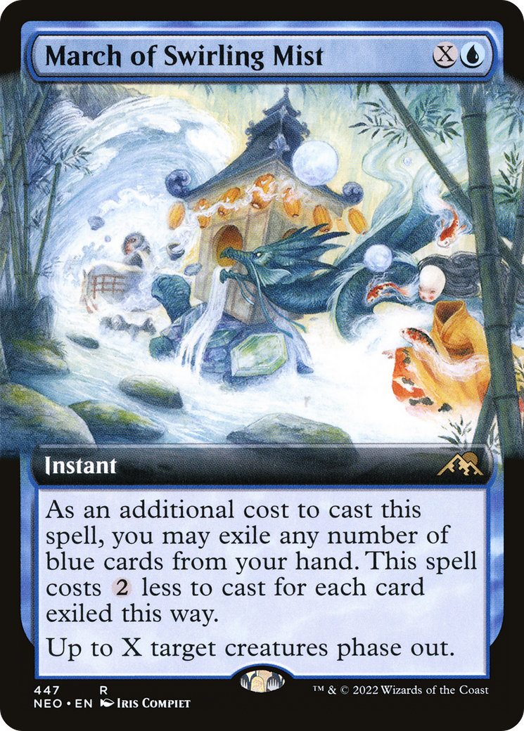 Image of March of Swirling Mist (Extended Art) (NEO-447) - Kamigawa: Neon Dynasty: (Extended Art) Foil