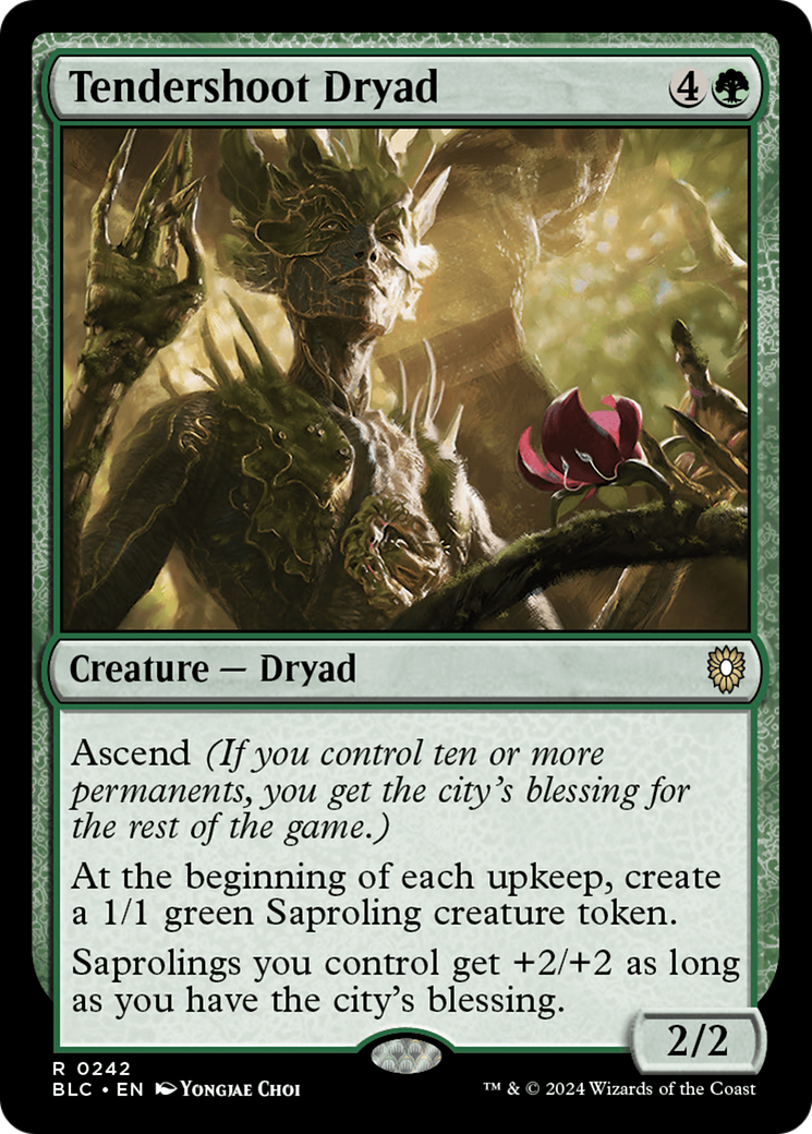 Image of Tendershoot Dryad (BLC-242) - Bloomburrow Commander