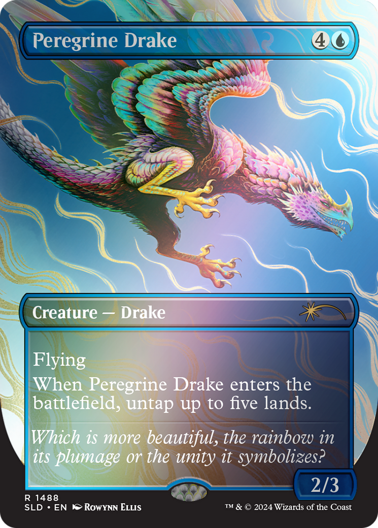 Image of Peregrine Drake (Rainbow Foil) (SLD-1488★) - Secret Lair Drop (Borderless) Foil
