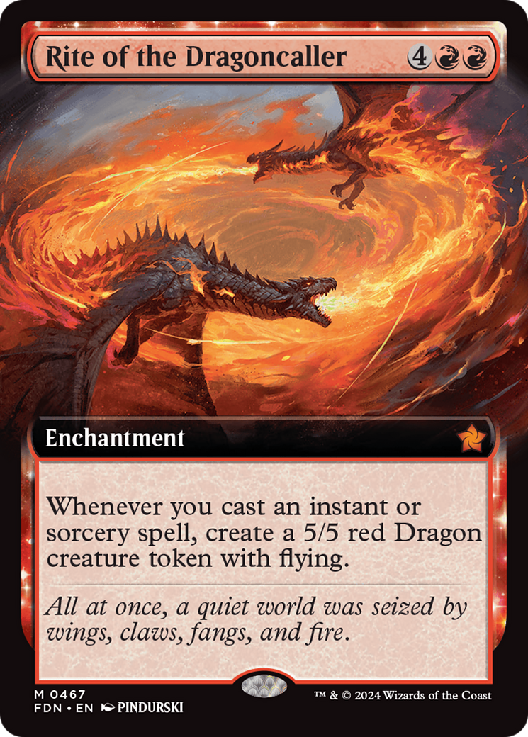 Image of Rite of the Dragoncaller (Extended Art) (FDN-467) - Foundations: (enchantment, Extended Art) Foil