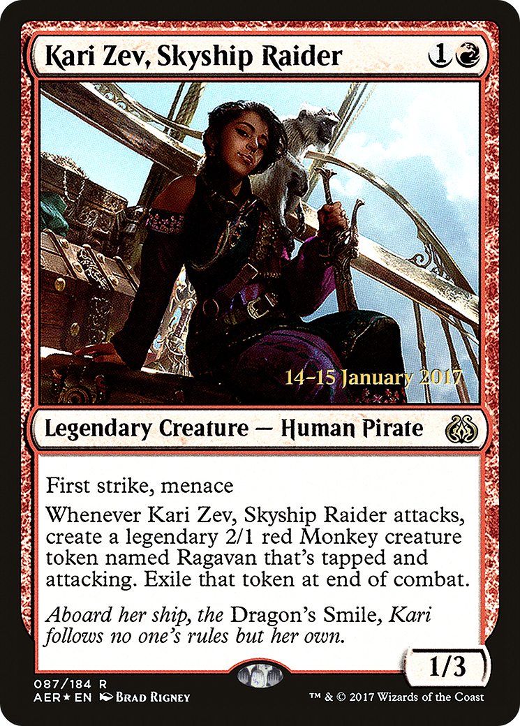 Image of Kari Zev, Skyship Raider (PRE-087) - Aether Revolt Promos Foil