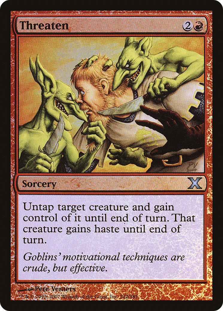 Image of Threaten (10E-242★) - Tenth Edition Foil
