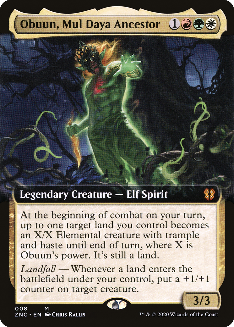 Image of Obuun, Mul Daya Ancestor (Extended Art) (ZNC-008) - Zendikar Rising Commander: (Extended Art)