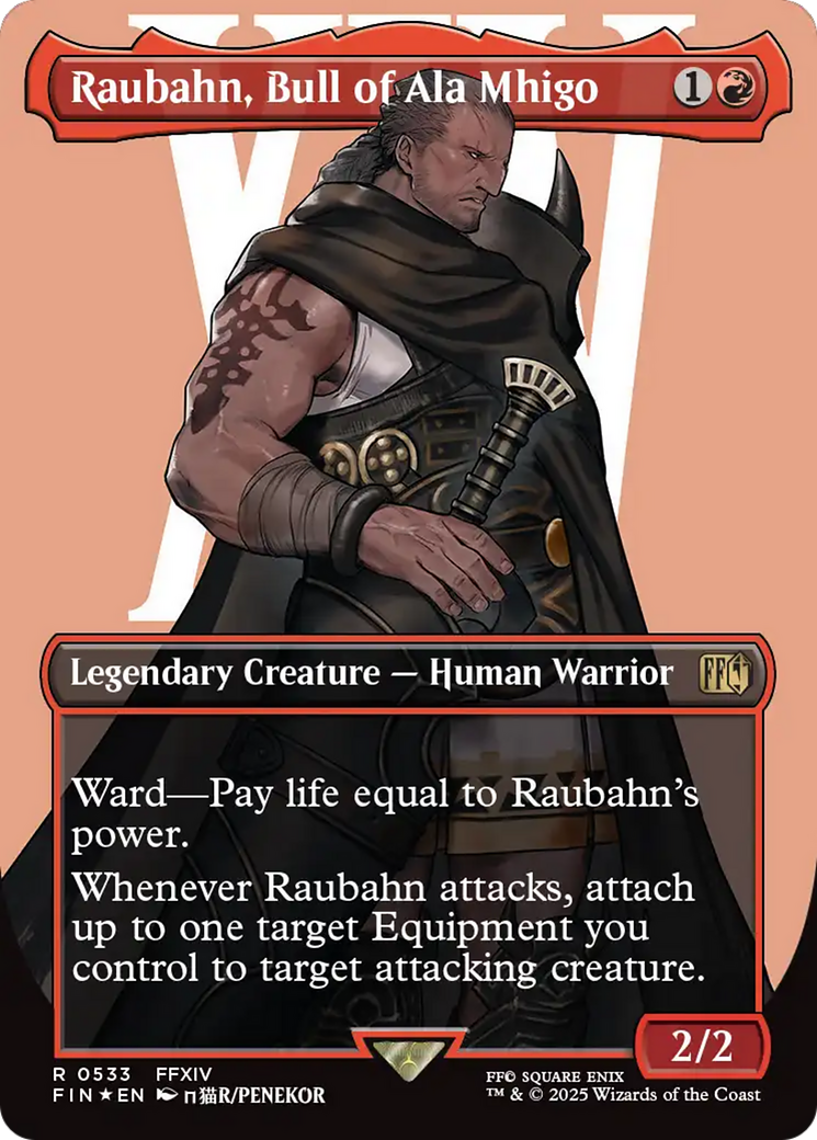 Image of Raubahn, Bull of Ala Mhigo (Borderless) (Surge Foil) (FIN-533) - FINAL FANTASY (Borderless) Foil