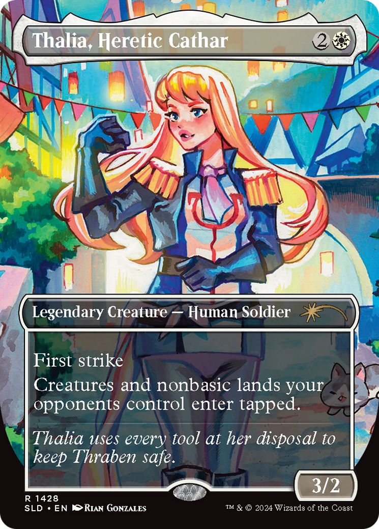 Image of Thalia, Heretic Cathar (SLD-1428) - Secret Lair Drop (Borderless) Foil
