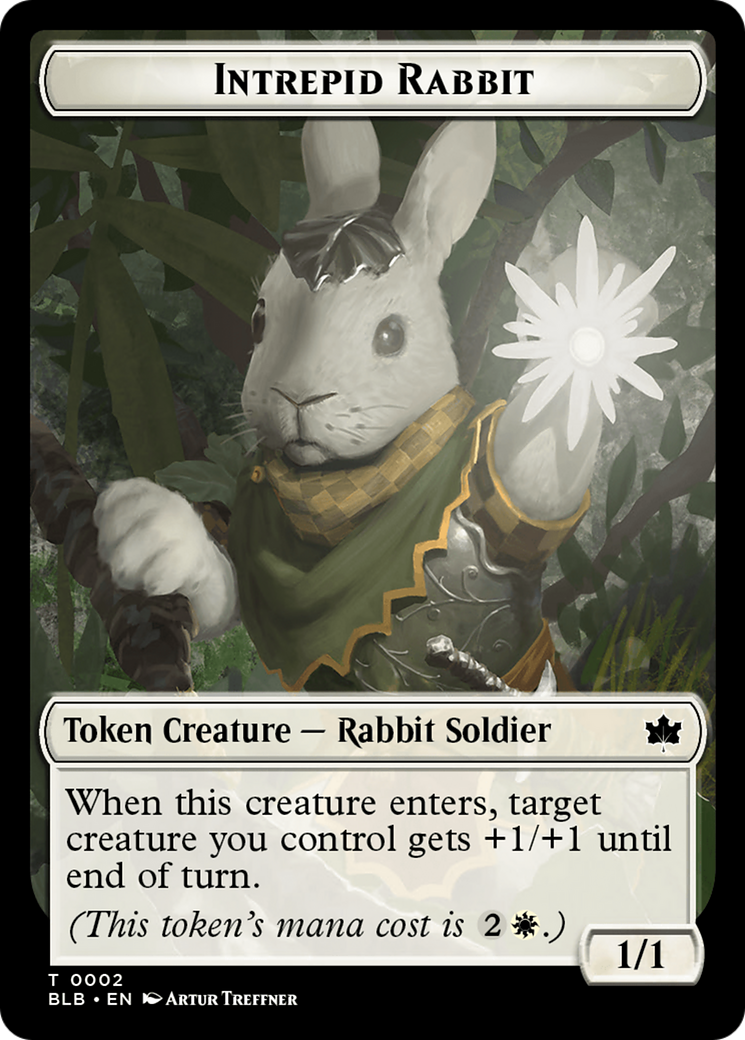 Image of Intrepid Rabbit Token (BLB-002) - Bloomburrow Tokens