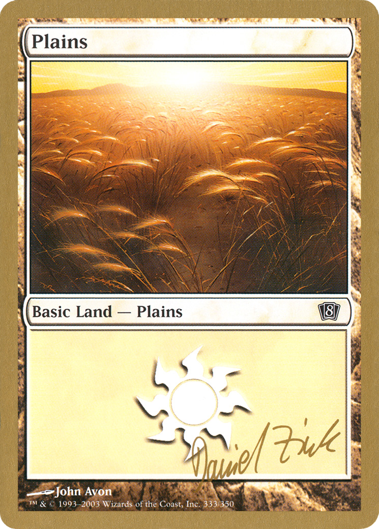 Image of Plains (333) - 2003 Daniel Zink (8ED) (WCD-) - World Championship Decks 2003