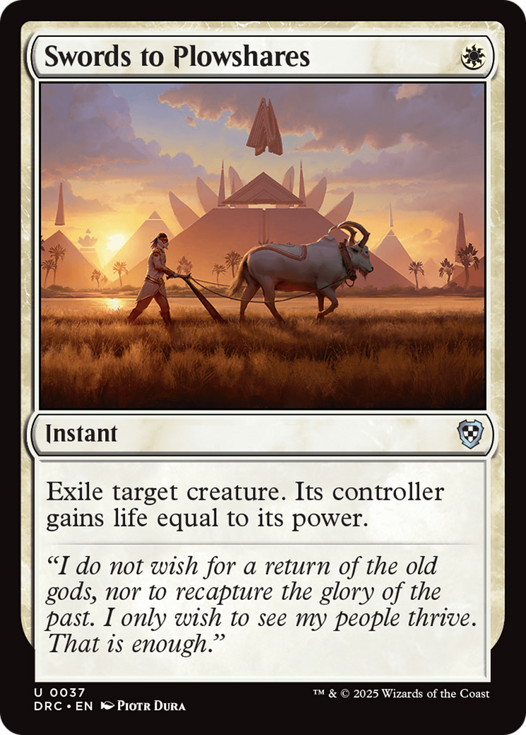 Image of Swords to Plowshares (DRC-037) - Commander: Aetherdrift