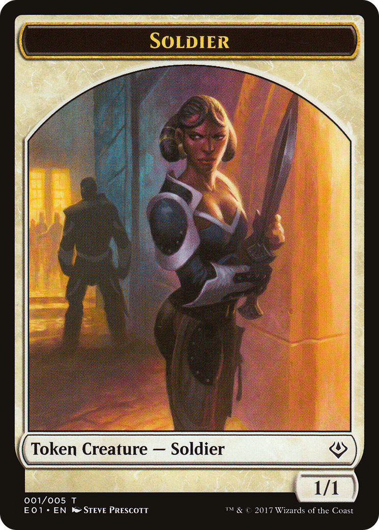 Image of Soldier (TE01-001) - Archenemy: Nicol Bolas Tokens