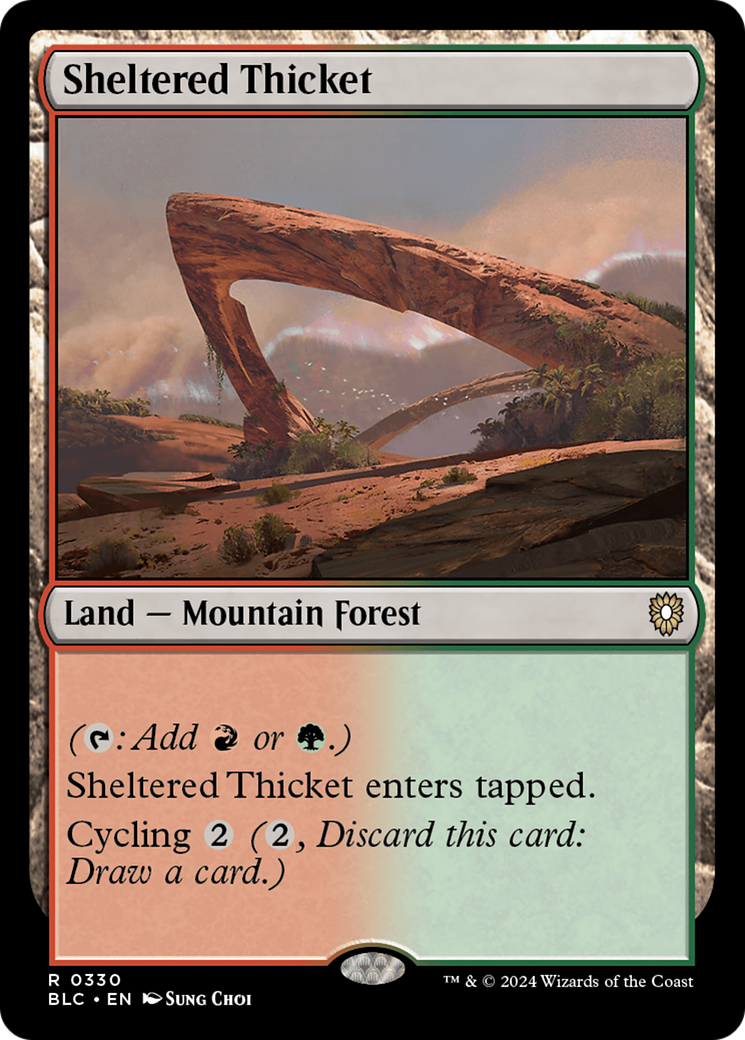 Image of Sheltered Thicket (BLC-330) - Bloomburrow Commander