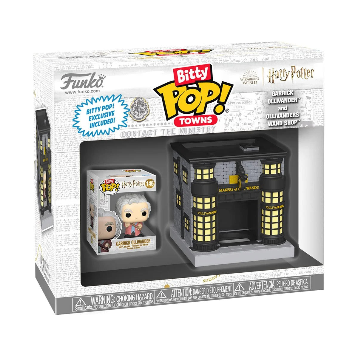 Image of Harry Potter Garrick Ollivander and Ollivanders Wand Shop Funko Bitty Pop! Town