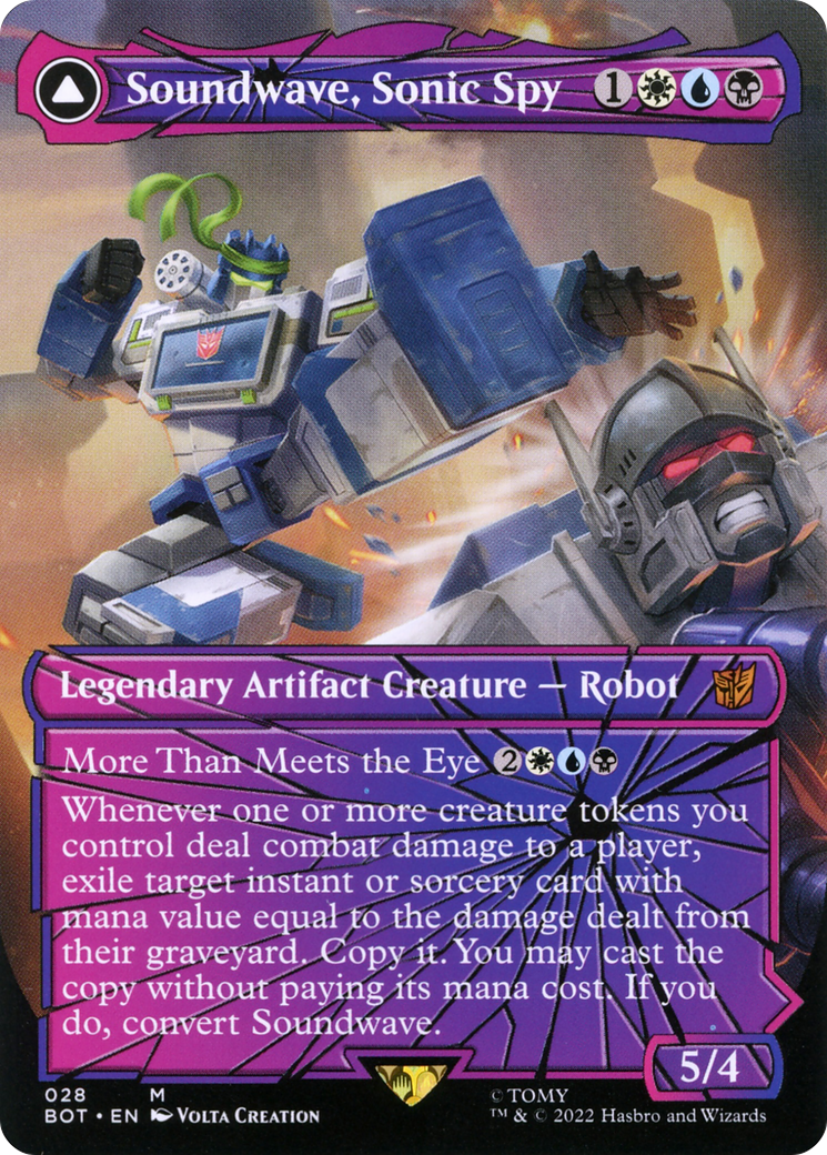 Image of Soundwave, Sonic Spy (Shattered Glass) (BOT-028) - Transformers: (shatteredglass, convertdfc) (Borderless)