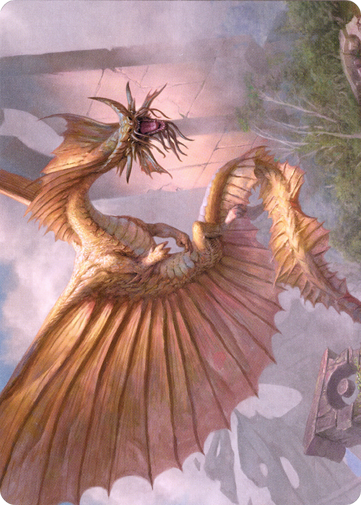 Image of Ancient Gold Dragon // Ancient Gold Dragon (ACLB-028) - Battle for Baldur's Gate Art Series (Borderless) Foil