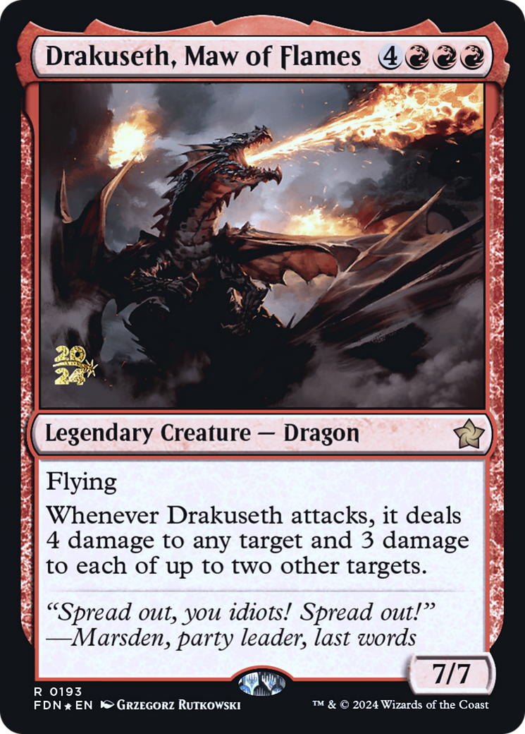 Image of Drakuseth, Maw of Flames (FDN) (PRE-193) - Foundations Promos Foil